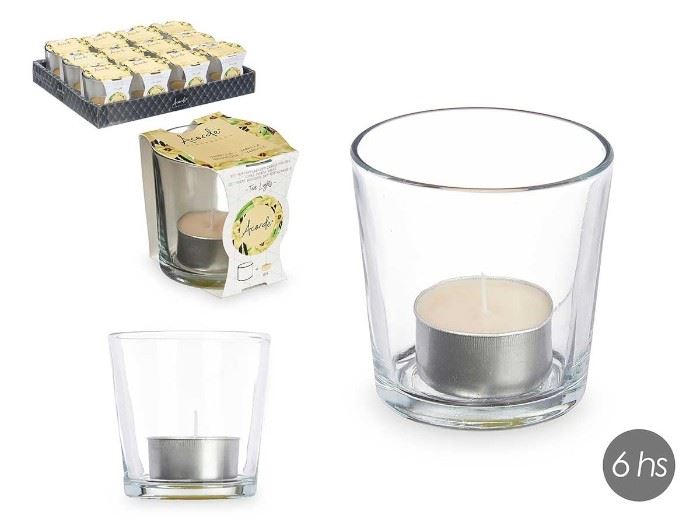 TEA-LIGHT COM COPO BAUNILHA  6 HORAS