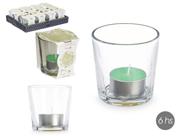TEA-LIGHT COM COPO JASMIN 6 HORAS