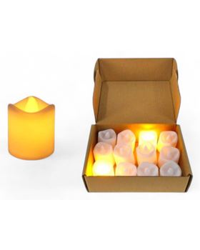 CAIXA C/12 VELAS LED BRANCO QUENTE 3X4CM