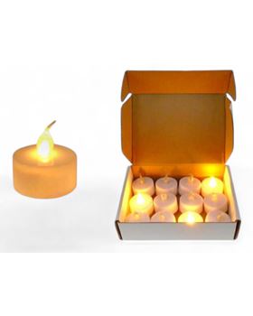 CAIXA C/12 VELAS LED BRANCO QUENTE 3X3CM