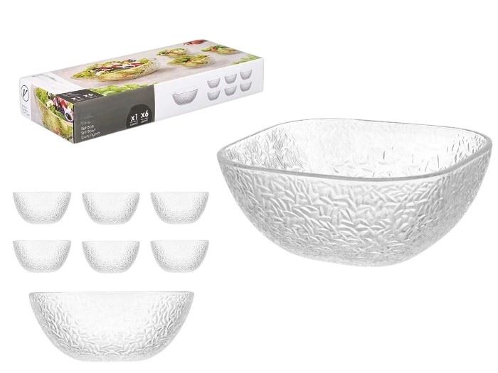CONJ. 7P TAÇAS 20 E 10CM RELEVO FINO