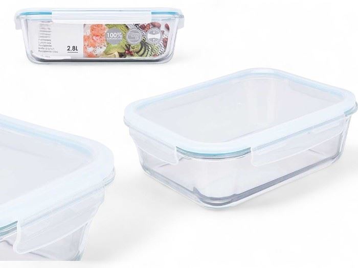 TABULEIRO VIDRO  C/ TAMPA 2800ML