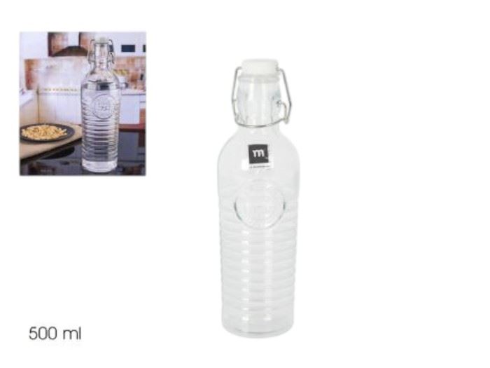 GARRAFA VIDRO 0.5L TAMPA MOLA