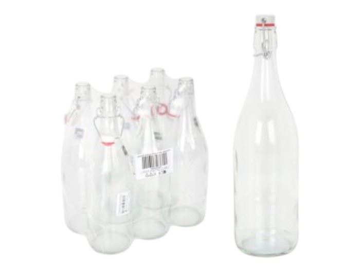 GARRAFA VIDRO 1L TAMPA  HERMETICA MECANO