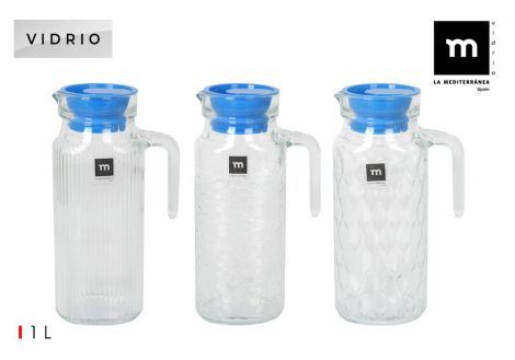GARRAFA VIDRO 1l COM  TAMPA "KESARE" MD