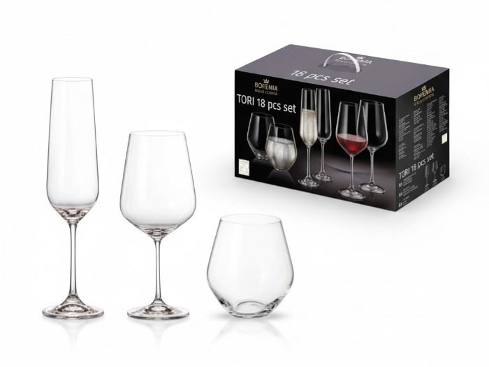 TORI SET 18 PCS (6-210+6-600+6-500ML)